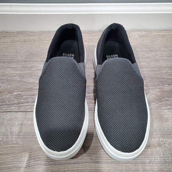Eileen Fisher Pep Graphite Gray Mesh Slip On Platform Sneakers Shoes Womens Sz 5 - Picture 3 of 13